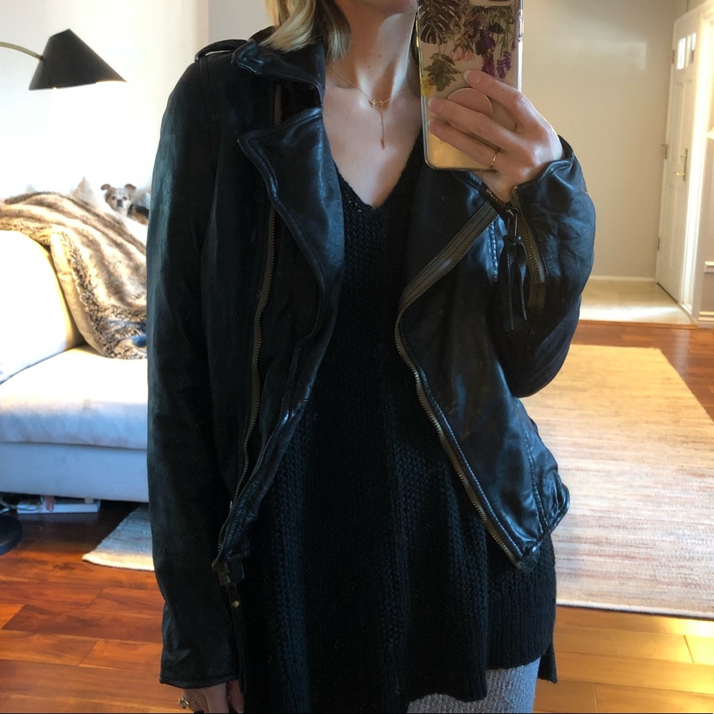 Muubaa black leather jacket